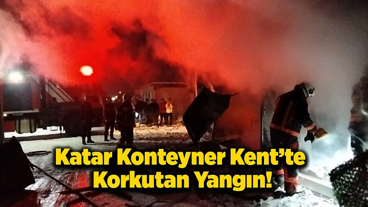 Malatya'da Konteyner Kent'te Yangın