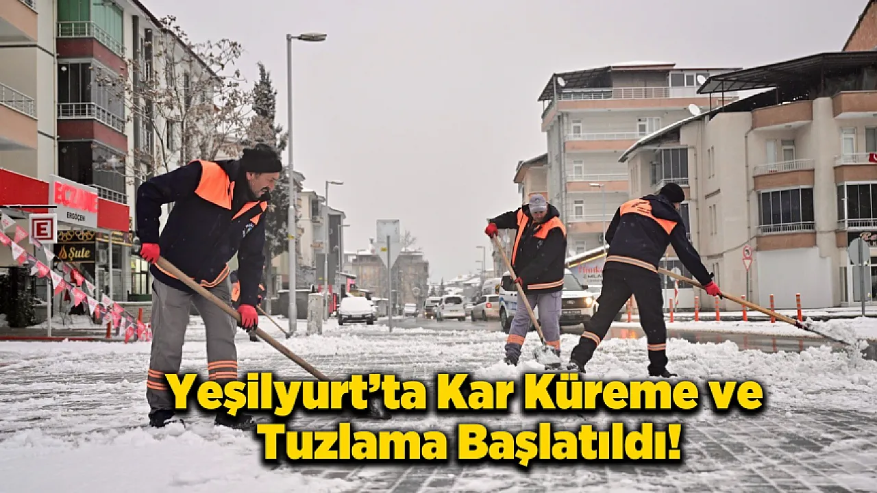 Yeşilyurt'ta Kar Yağışına Karşı Yol Açma Mesaisi!