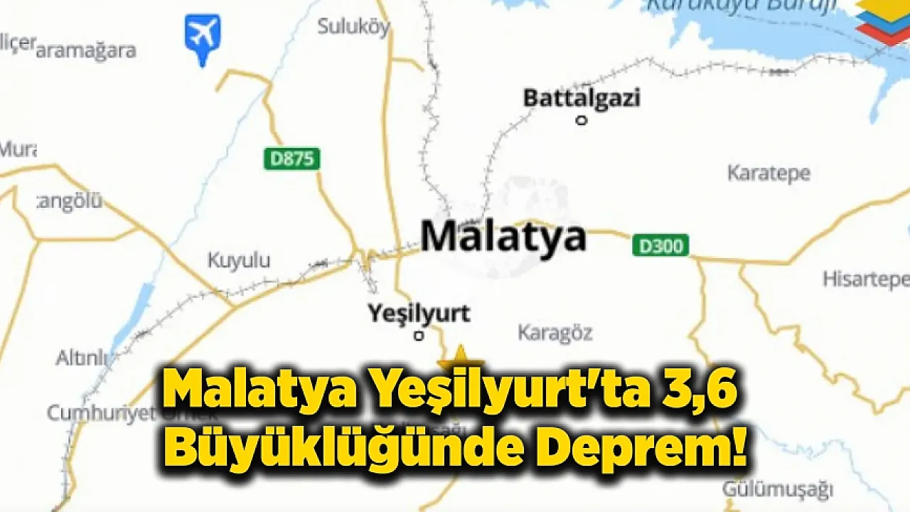 Malatya Yeşilyurt'ta 3,6 Büyüklüğünde Deprem