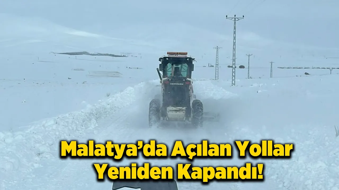 Darende'de Ekiplerin Açtığı Yollar Dakikalar İçinde Kar Altında Kalıyor!