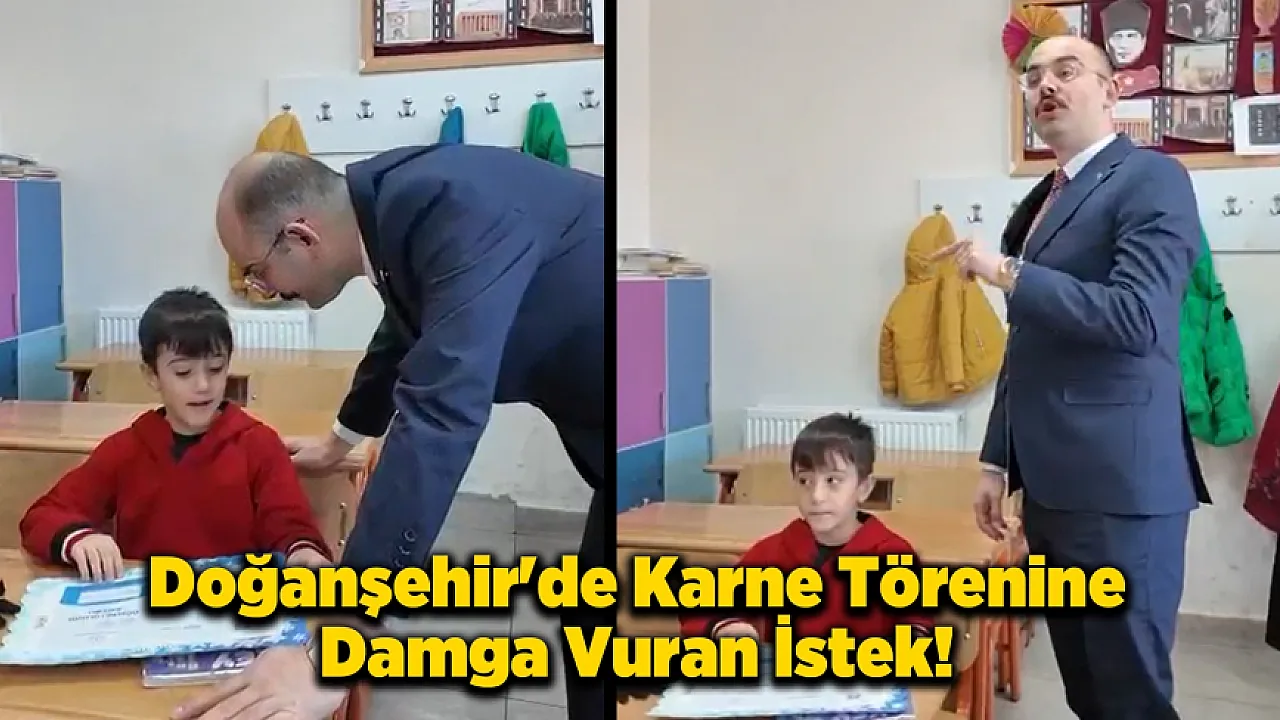 Doğanşehir'de Karne Alırken Kaymakamdan Hizmet Talep Etti!