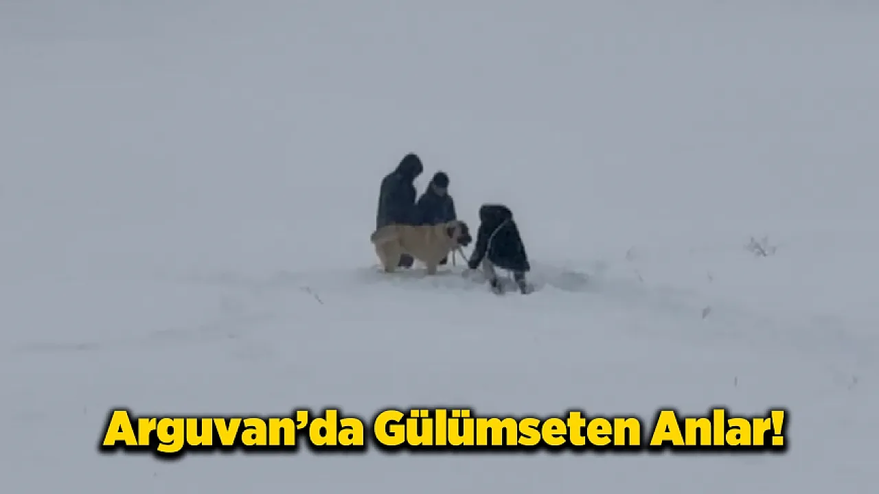 Arguvan'da Çocukların Kar Sevincine Sevimli Ortak!