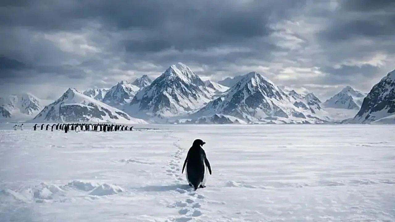 Antarktika Bozkırında Tek Başına İlerleyen Penguen Sosyal Medyayı Salladı