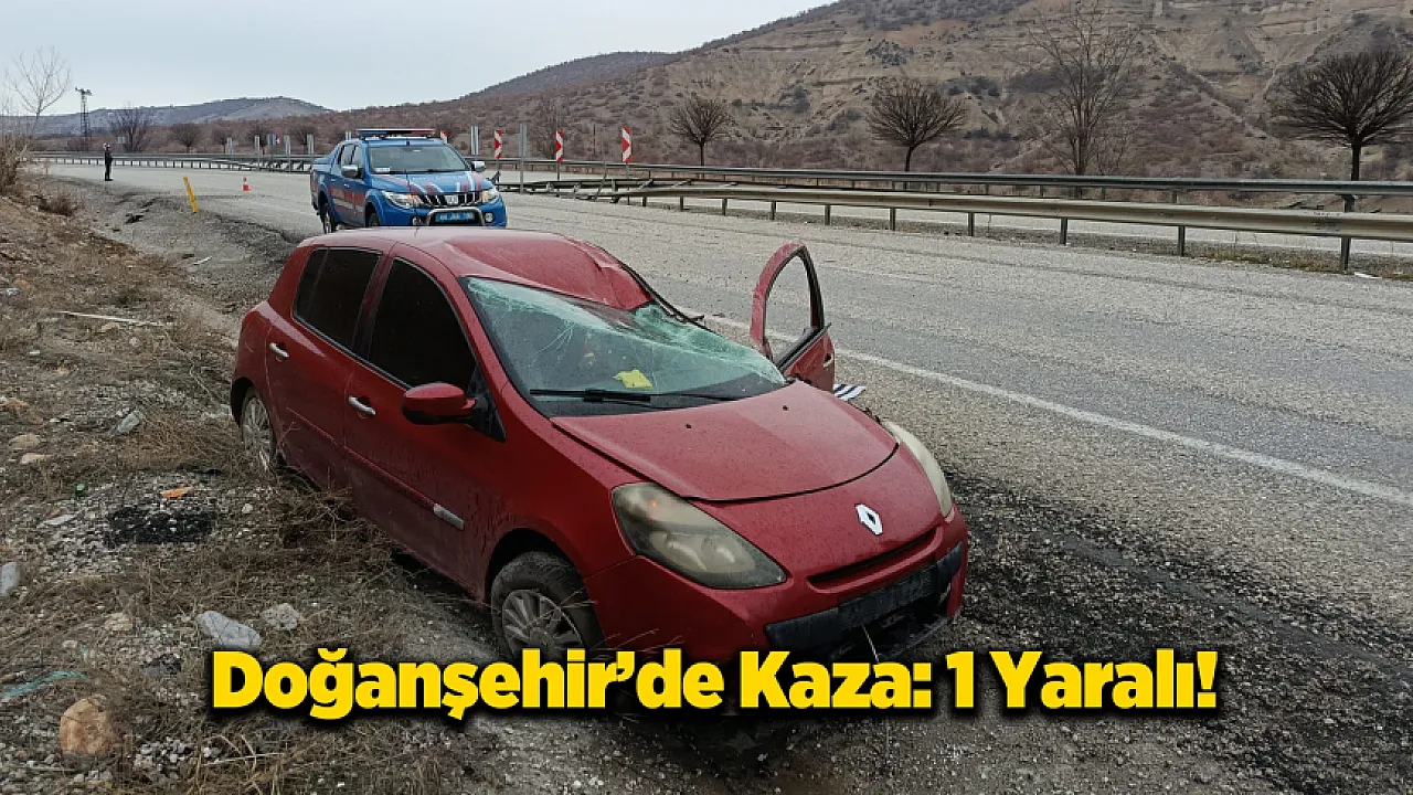 Doğanşehir'de Yağış Kazayı Getirdi! Otomobil Şarampole Devrildi