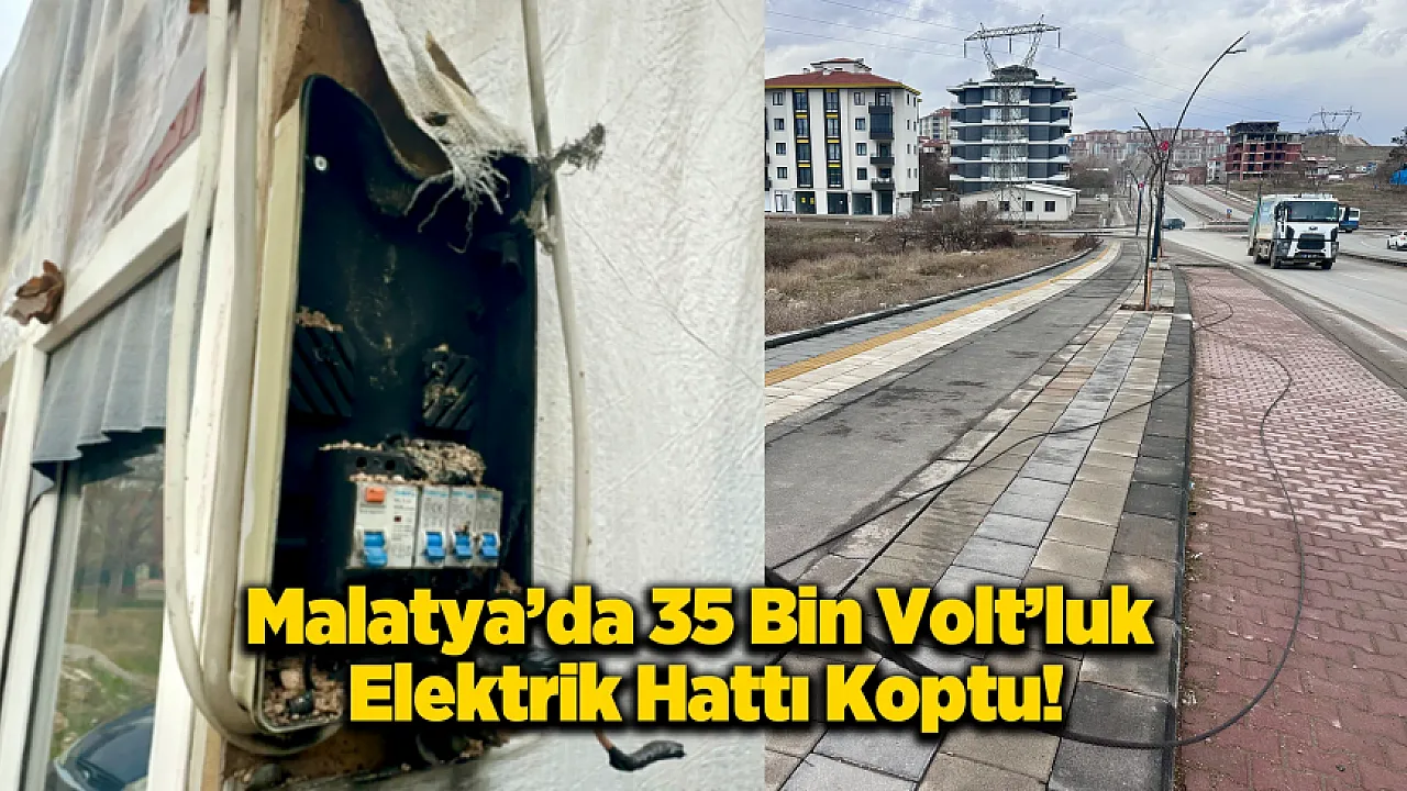 Malatya'da 35 Bin Voltluk Dehşet: Yüksek Gerilim Hattı Bahçeye Düştü!