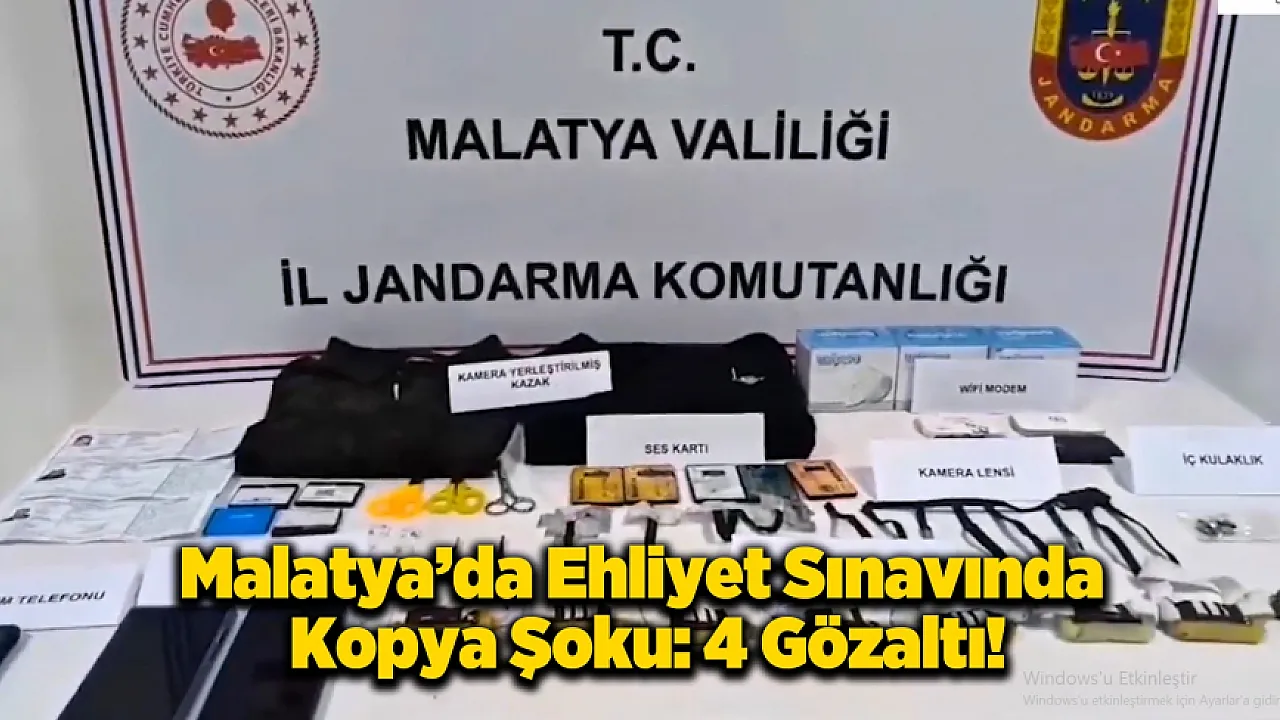 Malatya'da Ehliyet Sınavında Teknolojik Kopya: 4 Kişi Adliyede!