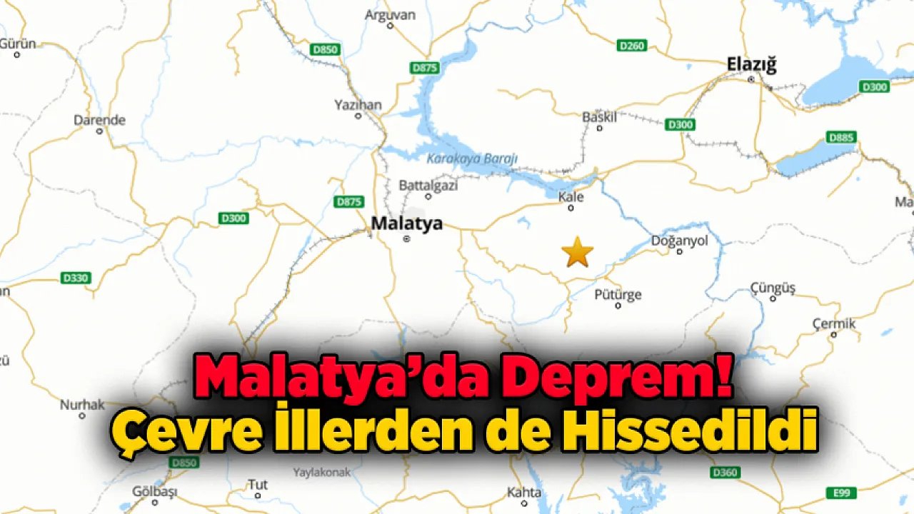 Malatya Pütürge'de 4.5 Şiddetinde Sarsıntı!