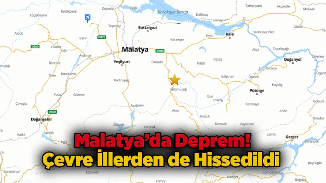 Malatya'da 4.4 Büyüklüğünde Deprem!