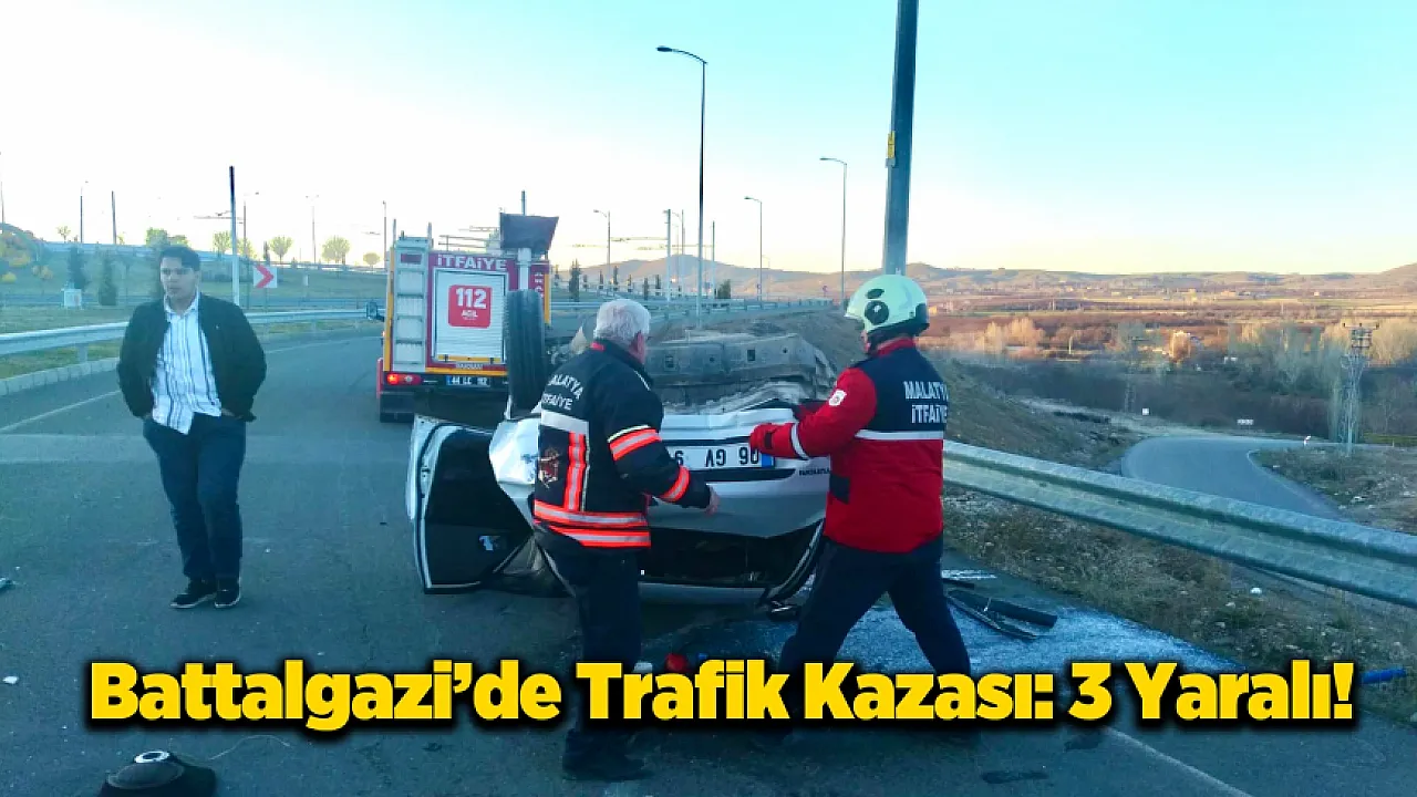 Malatya'da Korkutan Kaza: Otomobil Takla Attı, 3 Yaralı Var!