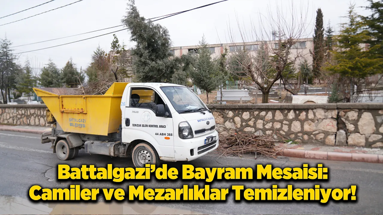 Battalgazi'de Bayram Hazırlığı: Cami ve Mezarlıklarda Detaylı Temizlik!