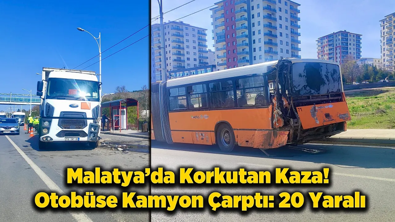 Malatya'da Faciadan Dönüldü! Üniversitelilerin Olduğu Otobüste 20 Kişi Yaralandı