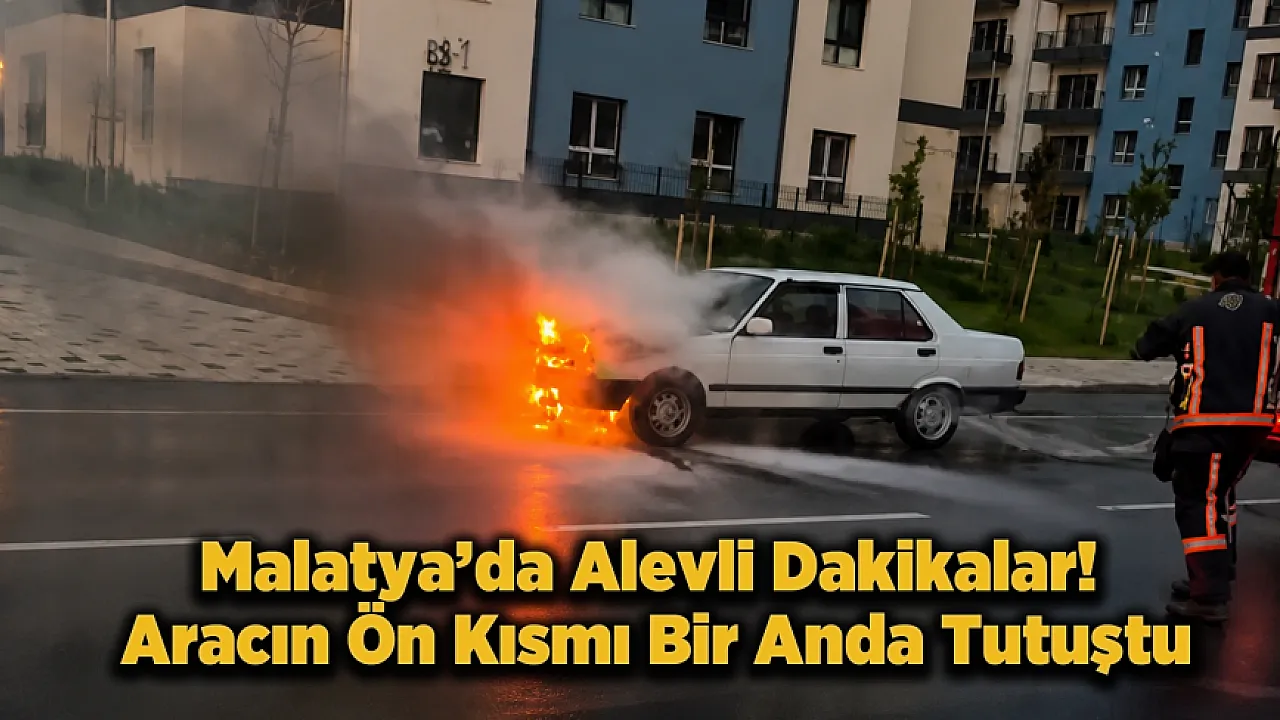 Malatya'da Korkutan Anlar! Seyir Halindeki Araç Alevlere Teslim Oldu