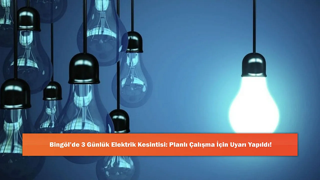 Bingöl'de 3 Günlük Elektrik Kesintisi: Planlı Çalışma İçin Uyarı Yapıldı!