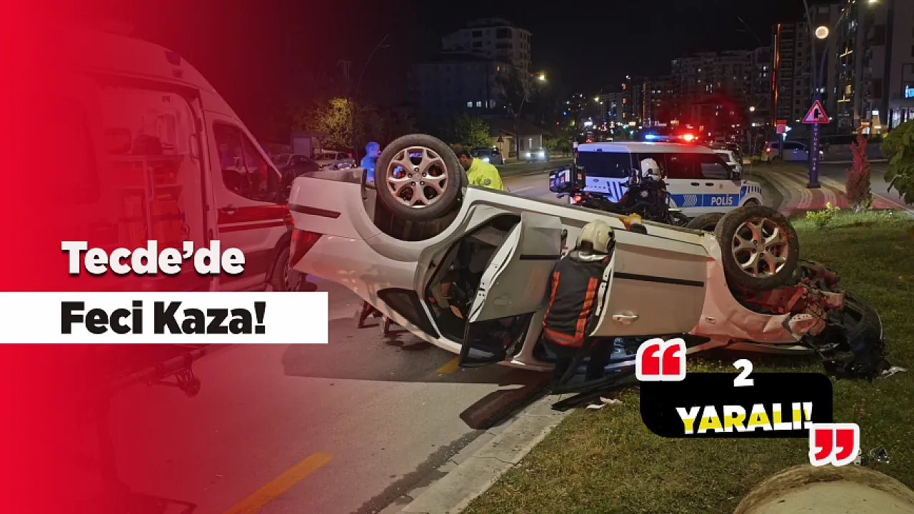 Şentepe Kavşağı'nda Korku Dolu Anlar! Araç Refüje Savruldu