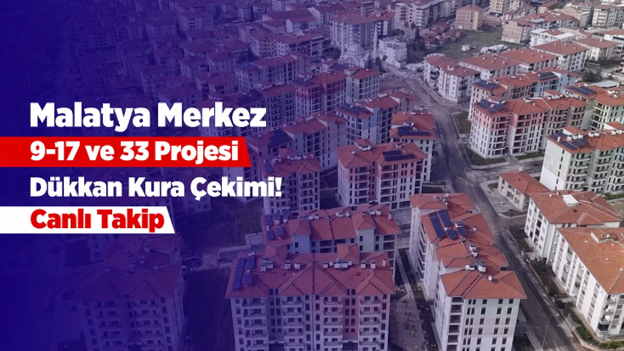 Malatya'da Merkez 9-17 ve 33 Projesi Dükkan Kura Heyecanı! Canlı Takip