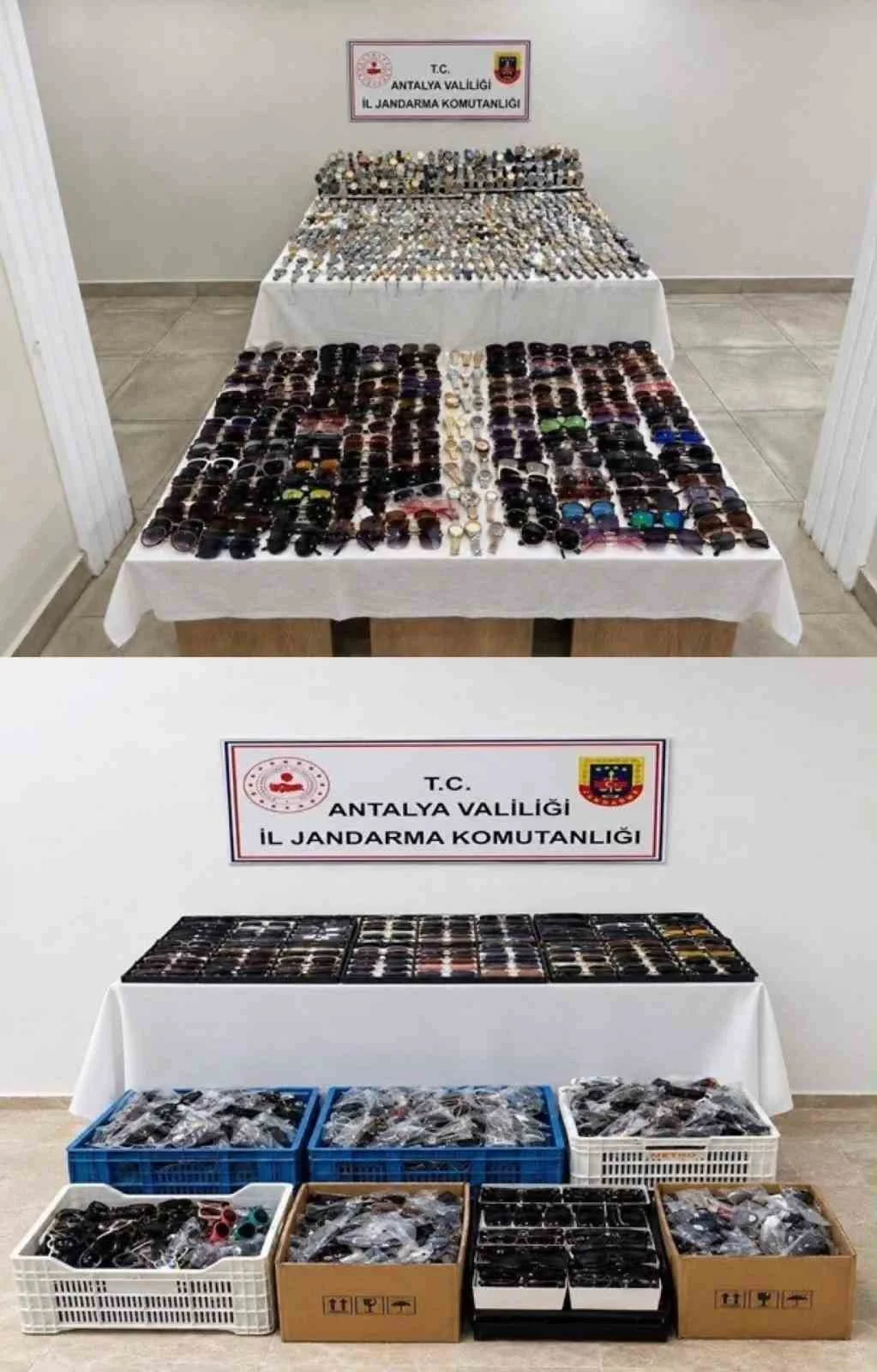 Antalya’da gümrük kaçağı güneş gözlüğü ve saatler ele geçirildi