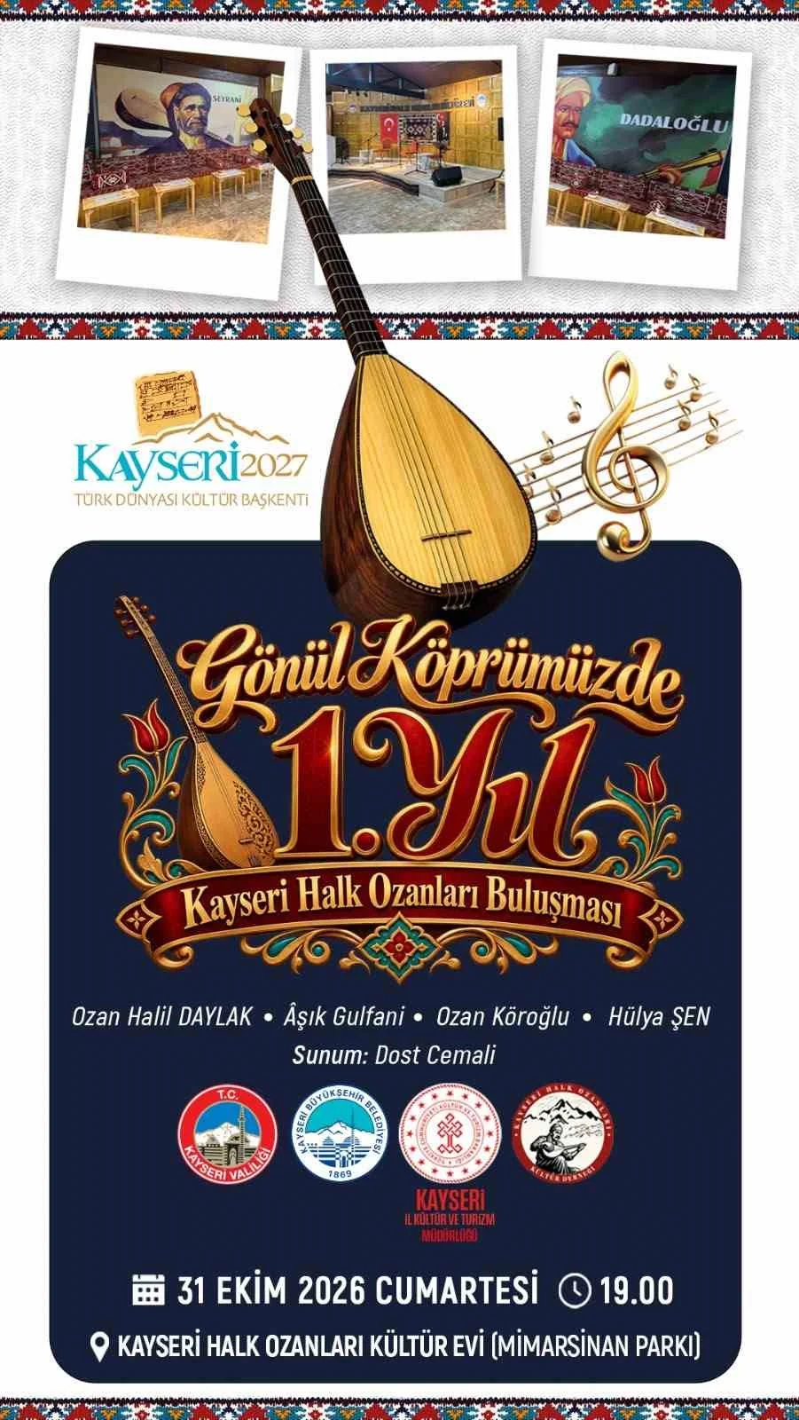 Kayseri Halk Ozanları Kültür Evi’nde ‘Gönül Köprüsünde 1. Yıl’ buluşması