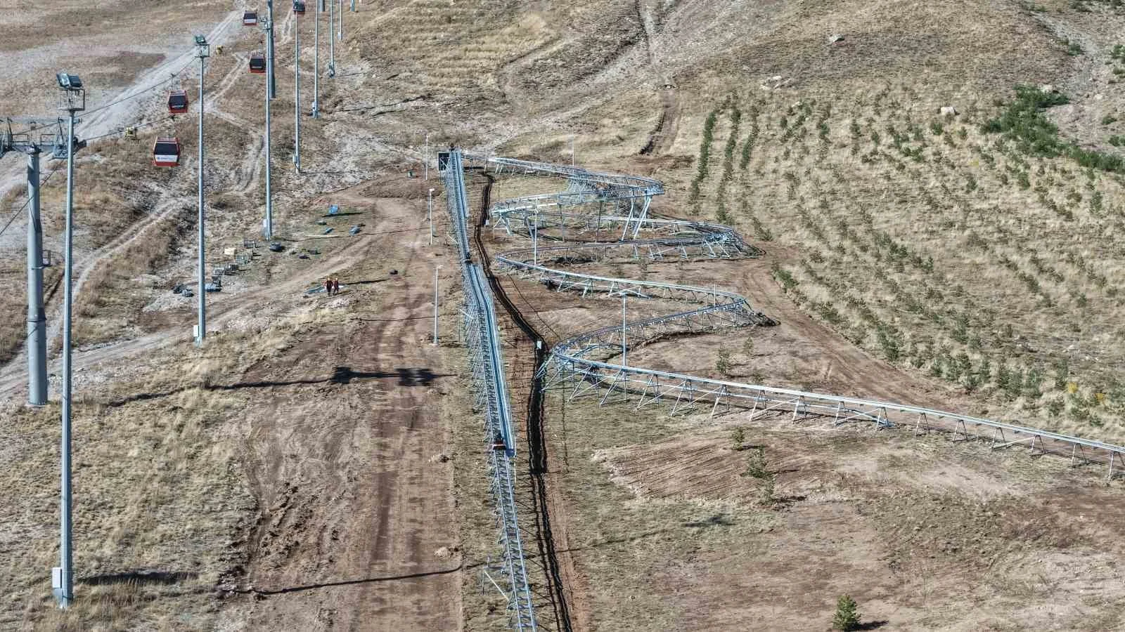 Erciyes’te dağ kızağında montaj tamamlandı, test sürüşleri başladı