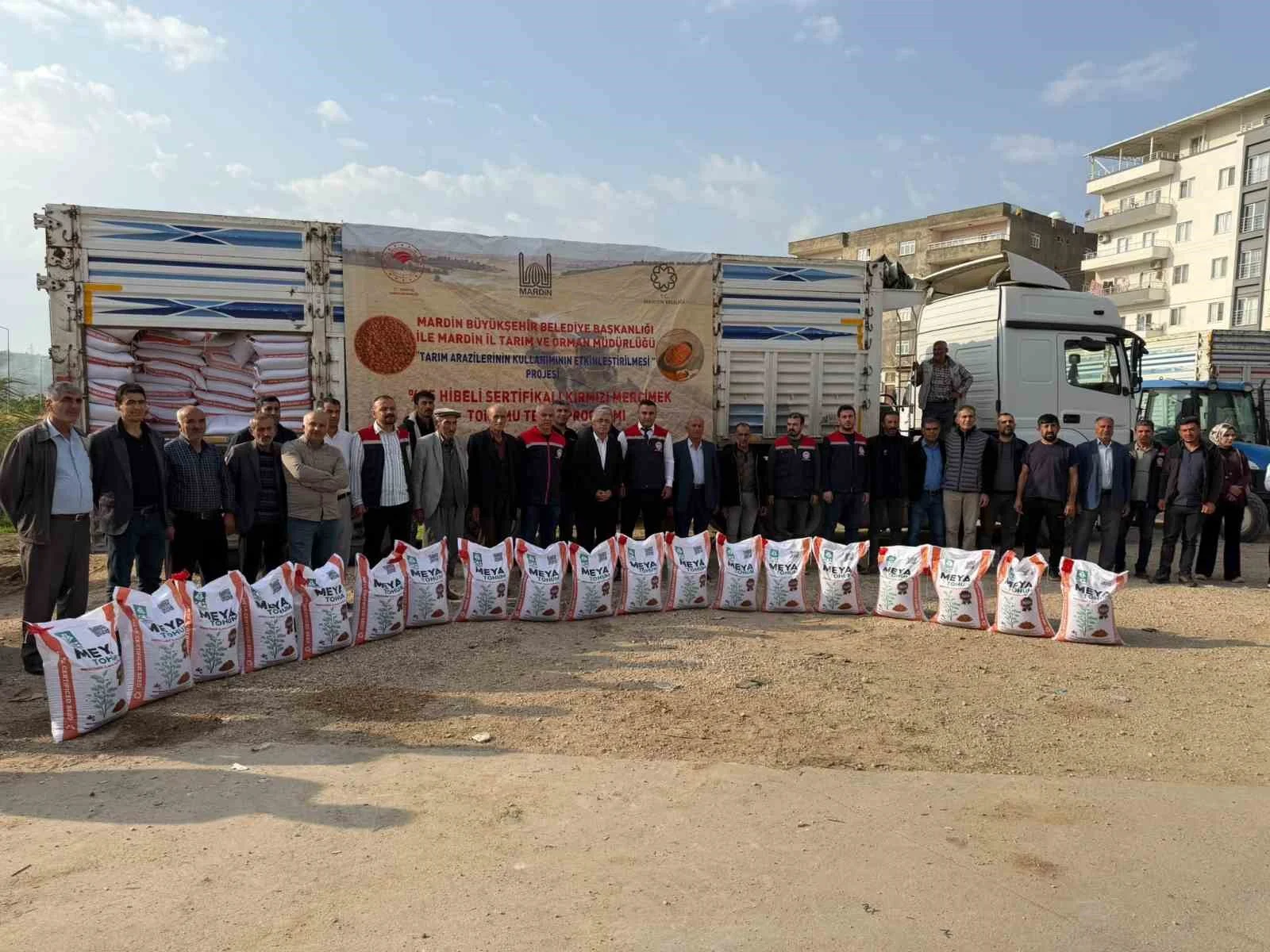 Mazıdağı’nda 167 çiftçiye 40 ton mercimek tohumu desteği
