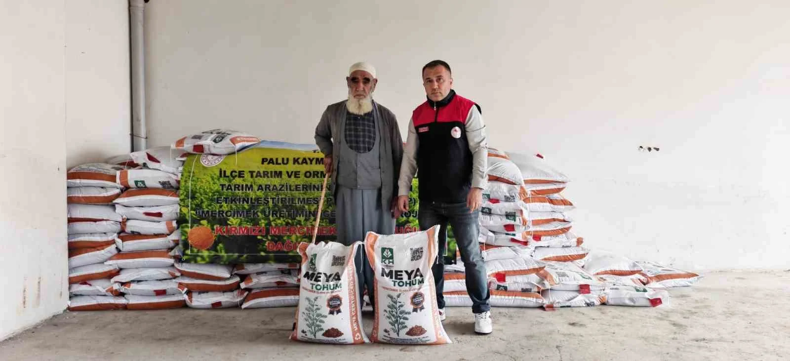 Palu’da üreticilere yüzde 70 hibeli kırmızı mercimek tohumu dağıtıldı