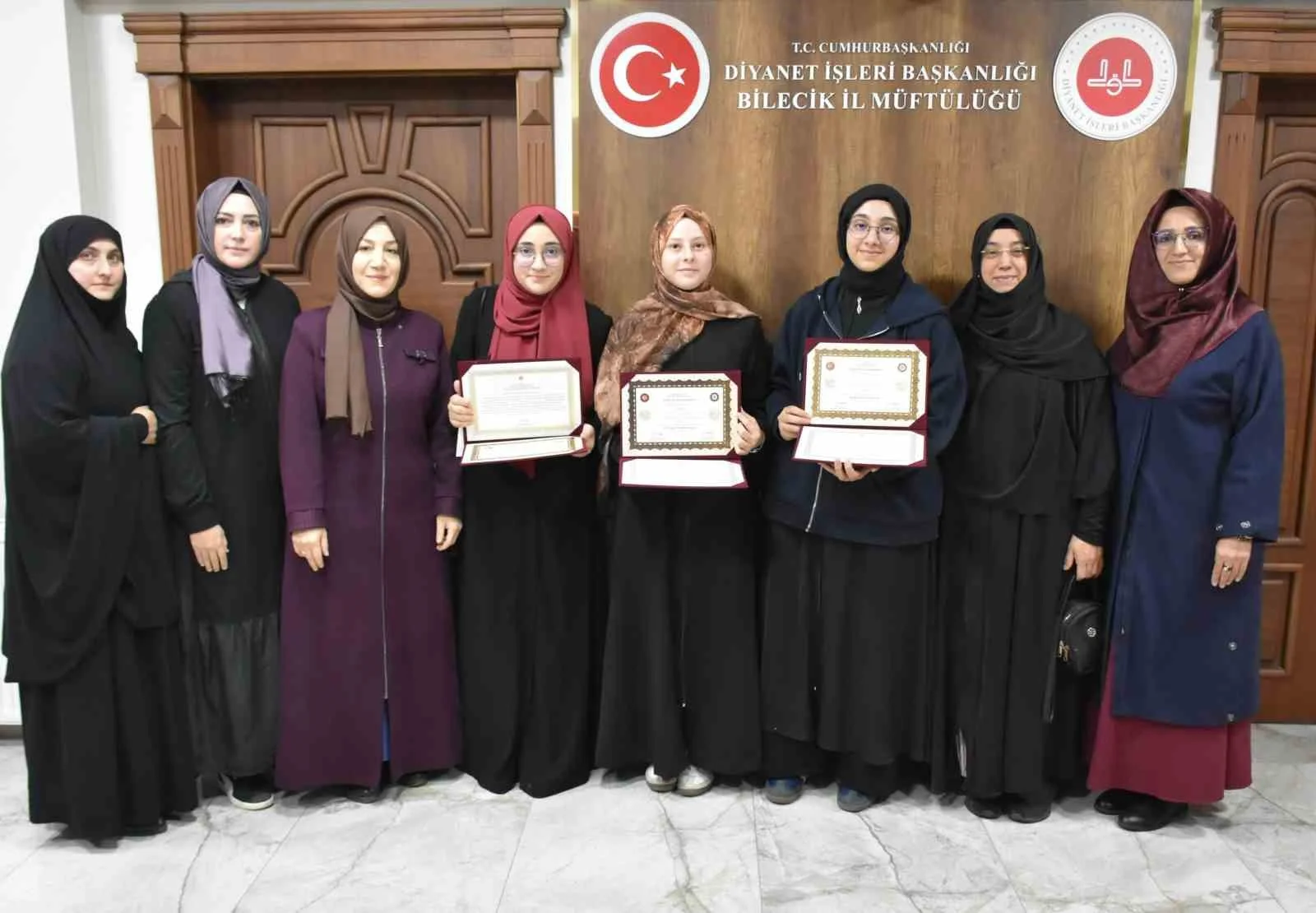 Bilecik’te hafızlara belgeleri verildi