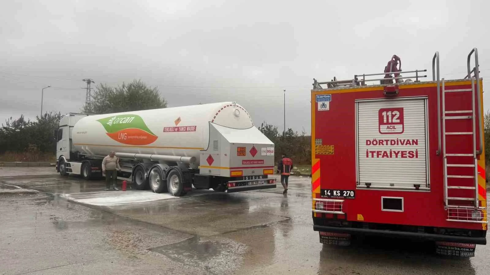 LPG yüklü tırda yangın