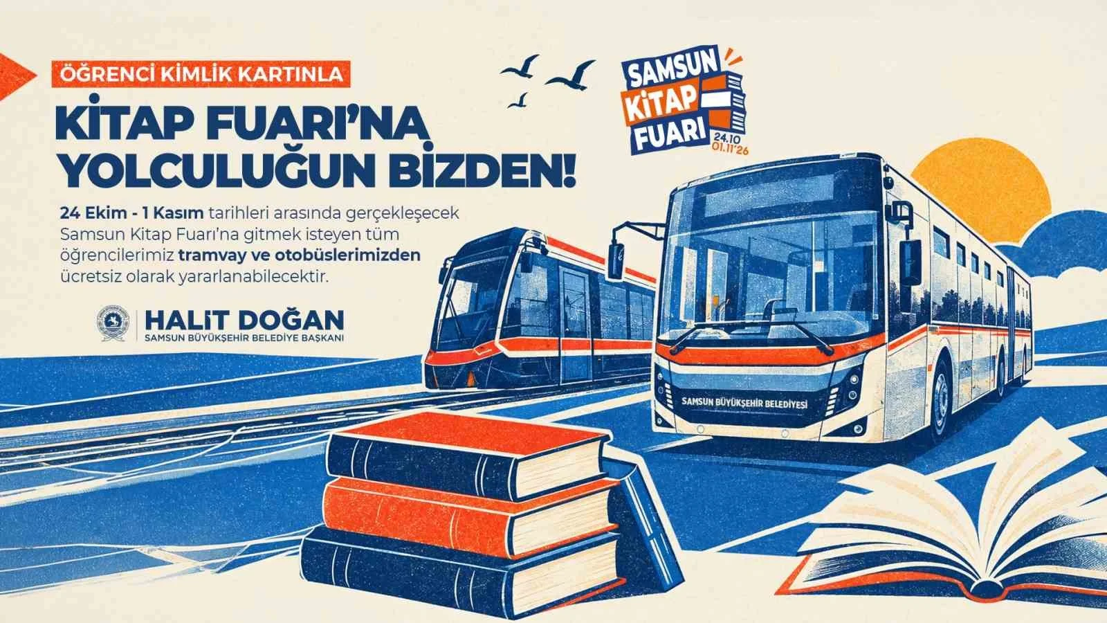Samsun Kitap Fuarı’na gidecek öğrencilere ücretsiz ulaşım desteği
