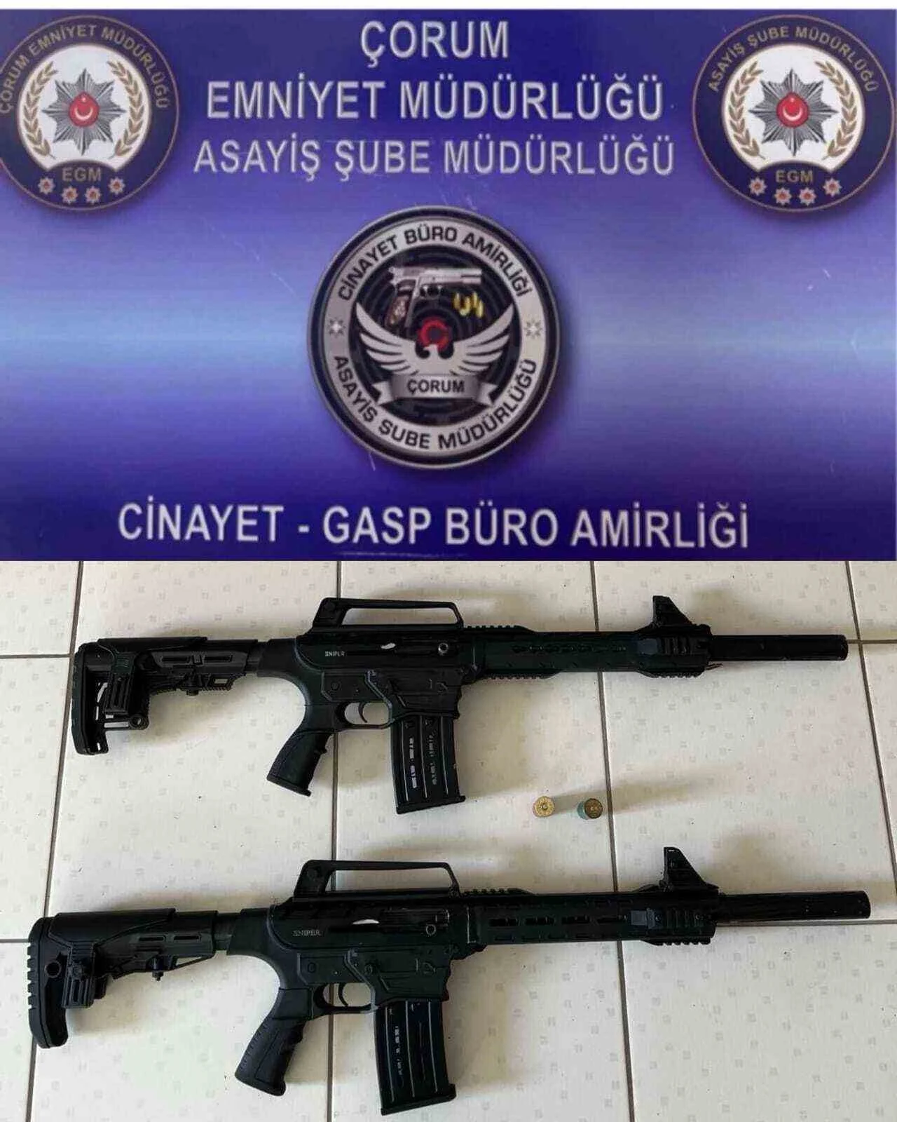 Çorum’da asayiş uygulamalarında silah ve uyuşturucu madde ele geçirildi