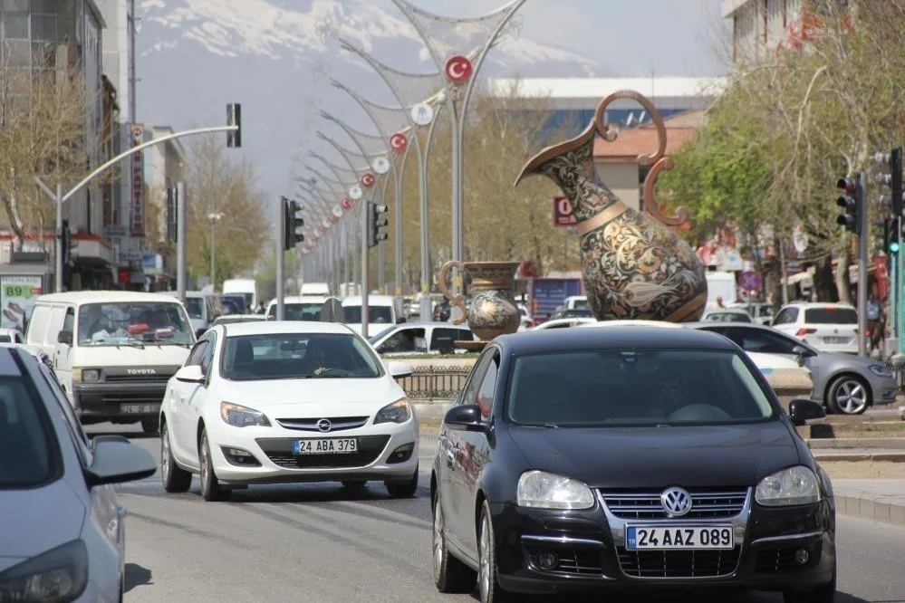 Erzincan’da trafiğe kayıtlı araç sayısı 87 bin 410 oldu