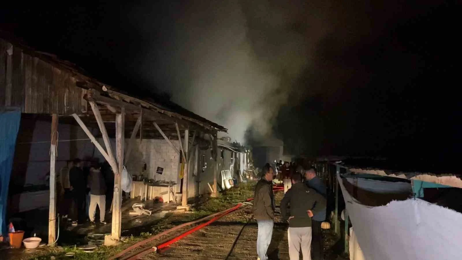 Bursa’da hayvan çiftliği alevlere teslim oldu