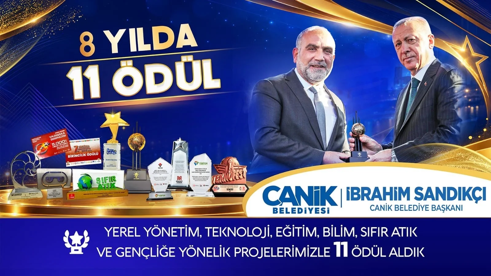 Canik Belediyesi 8 yılda 11 ödül kazandı