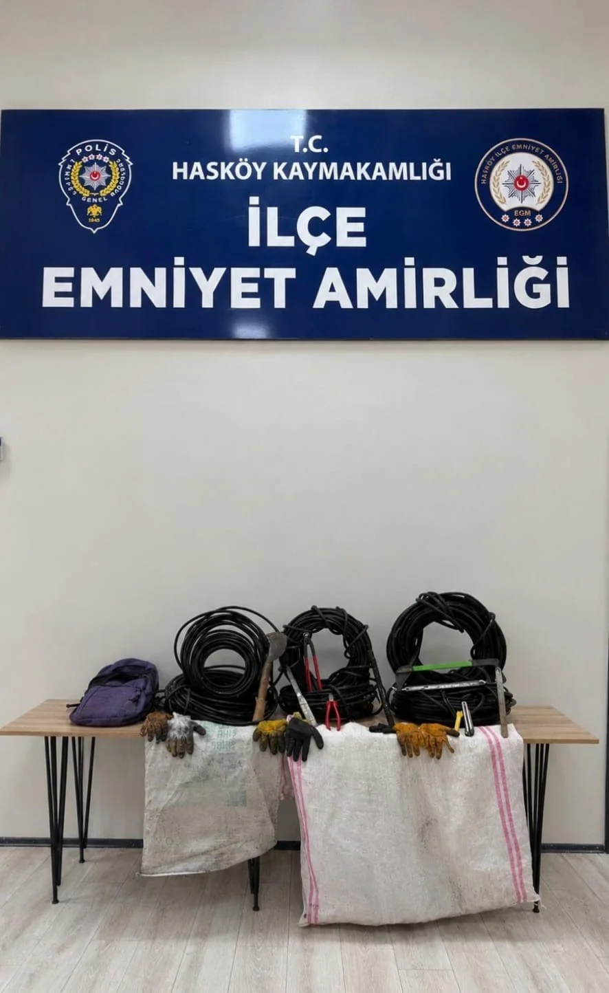 Hasköy’de enerji kablosu hırsızlığı şüphelisi yakalandı
