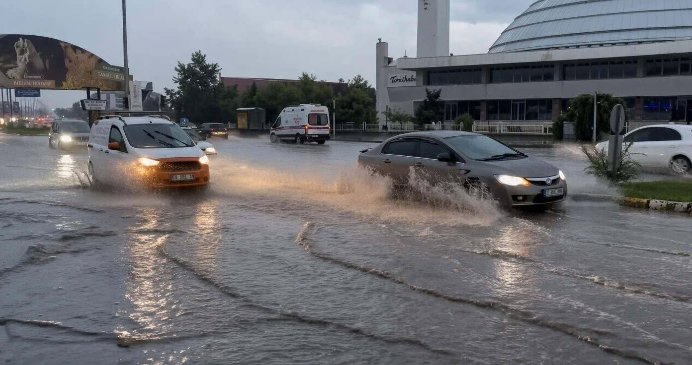 Erzincan’da yağmur etkili oldu, geceyi şimşekler aydınlattı