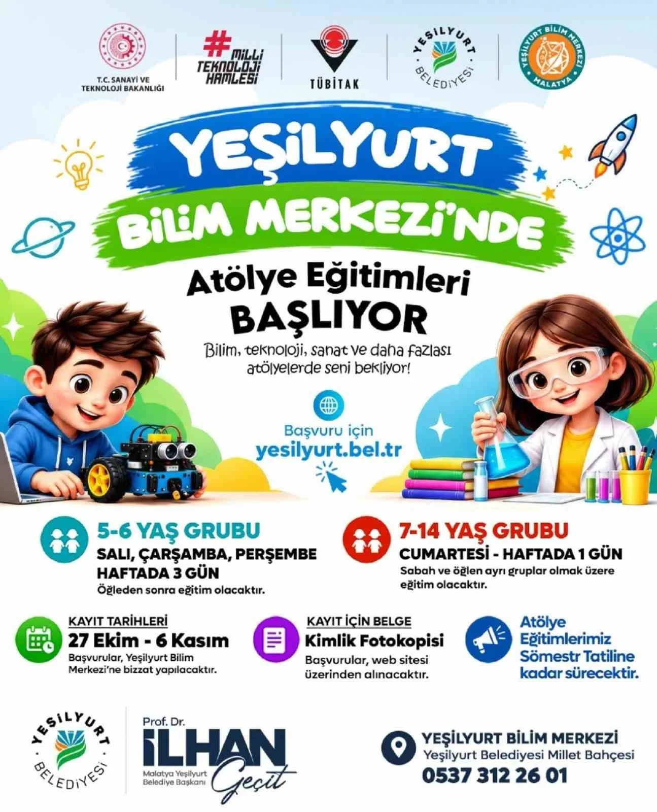 Yeşilyurt Bilim Merkezi’nde atölye eğitimleri için kayıtlar başladı