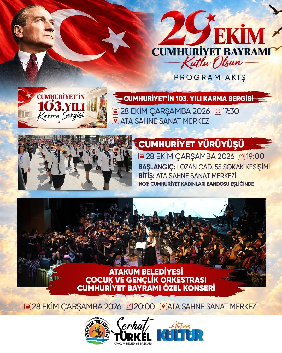 Atakum’da Cumhuriyet’in 103. yılına özel kutlama