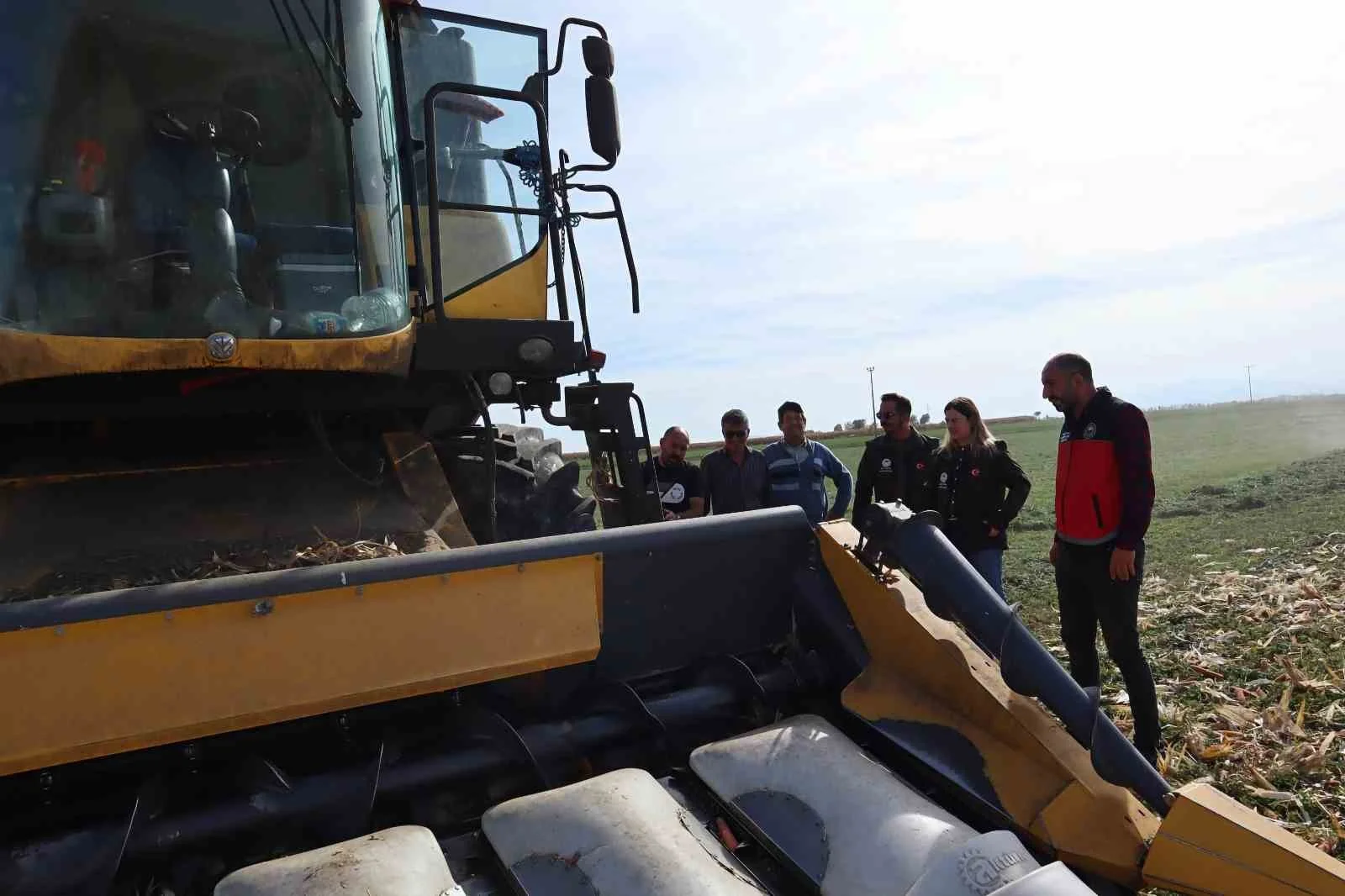 Karapınar’da dane mısır hasadında saha çalışmaları