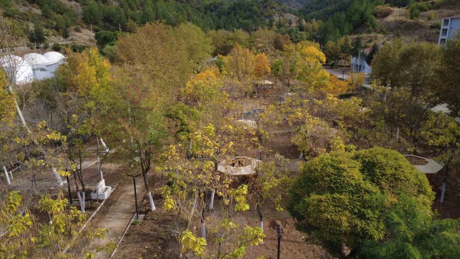 Demirci’de sonbaharın renk cümbüşü havadan görüntülendi
