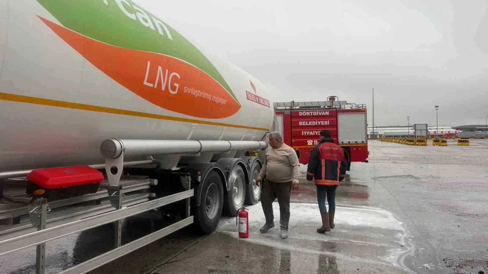 LPG yüklü tırda yangın