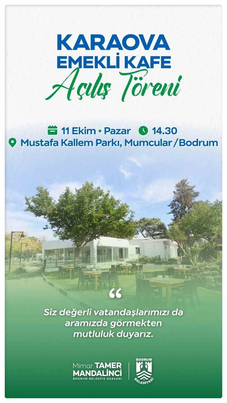 Karaova Emekli Kafe hizmete açılıyor