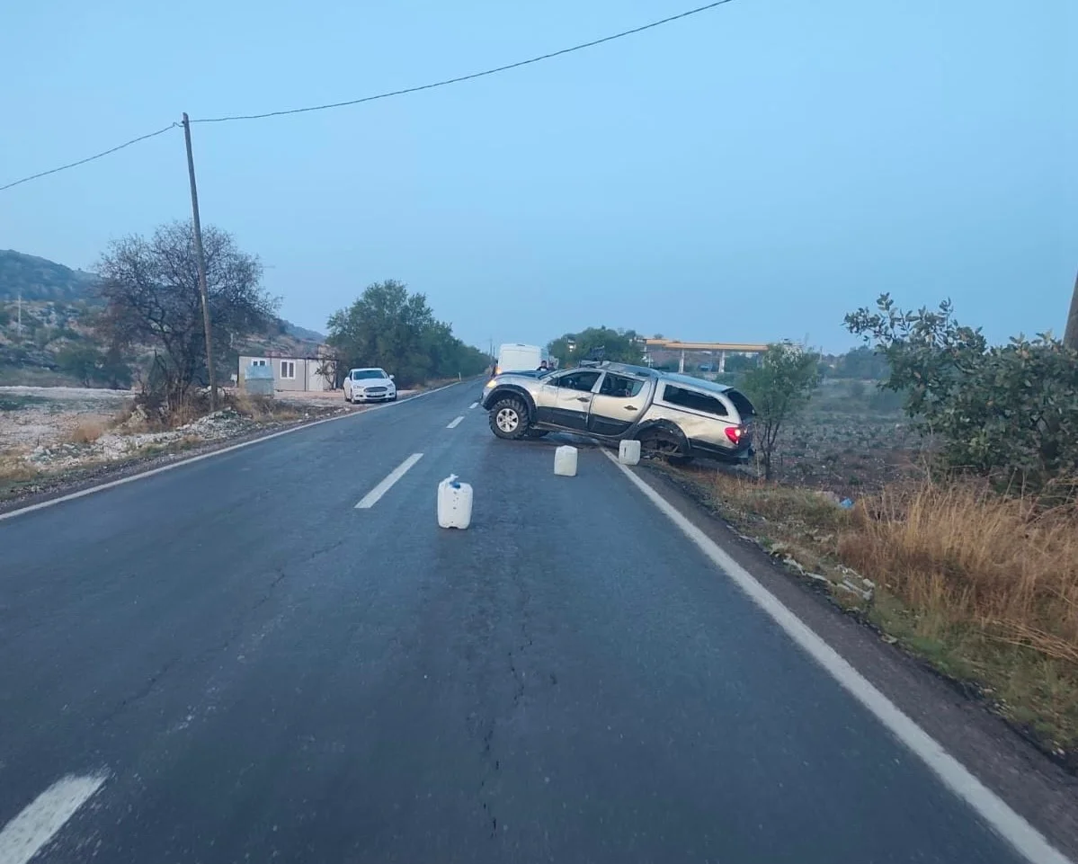 Kayganlaşan yol kazaya neden oldu